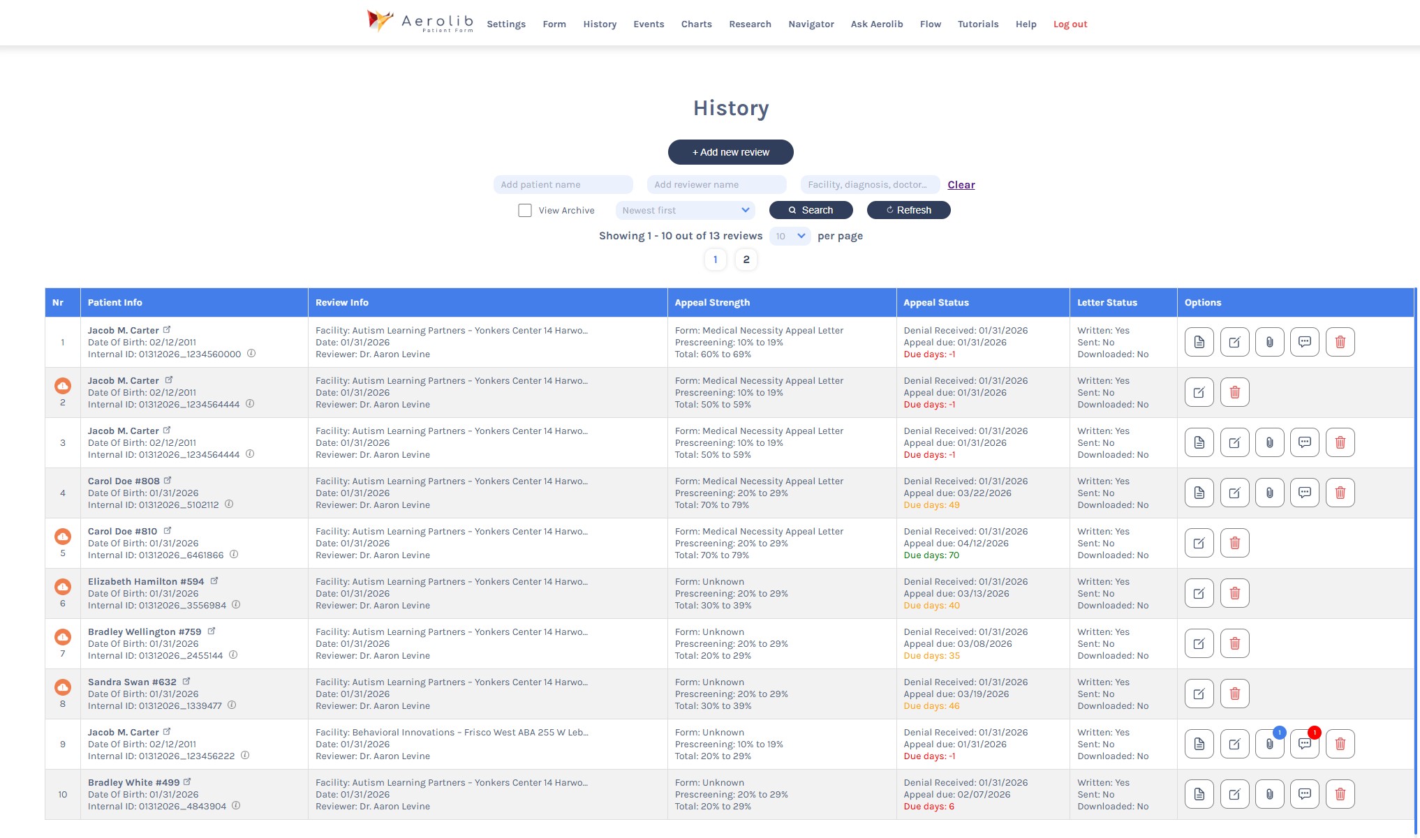 History & Case Management